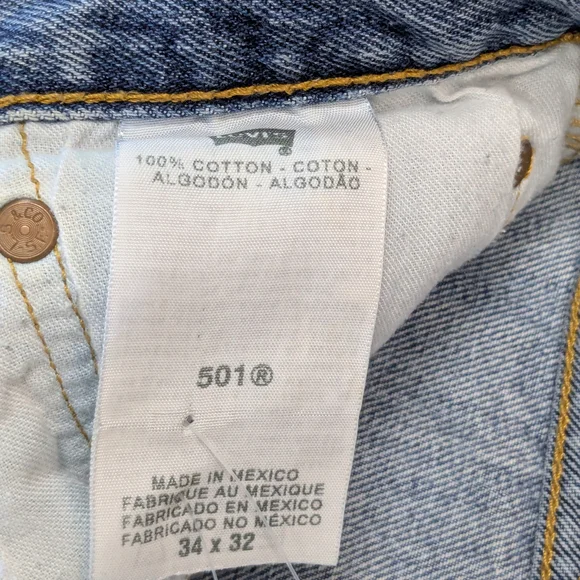 Levi's 501 Straight Blue Jeans - Picture 8 of 11
